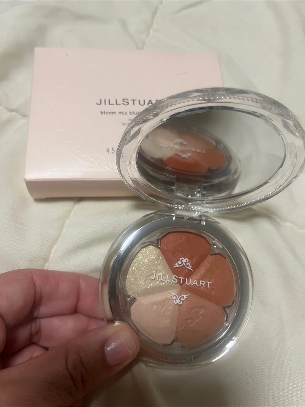 Jill Stuart Bloom Mix Blush Compact - Soft Pink Packaging with Silver Lid